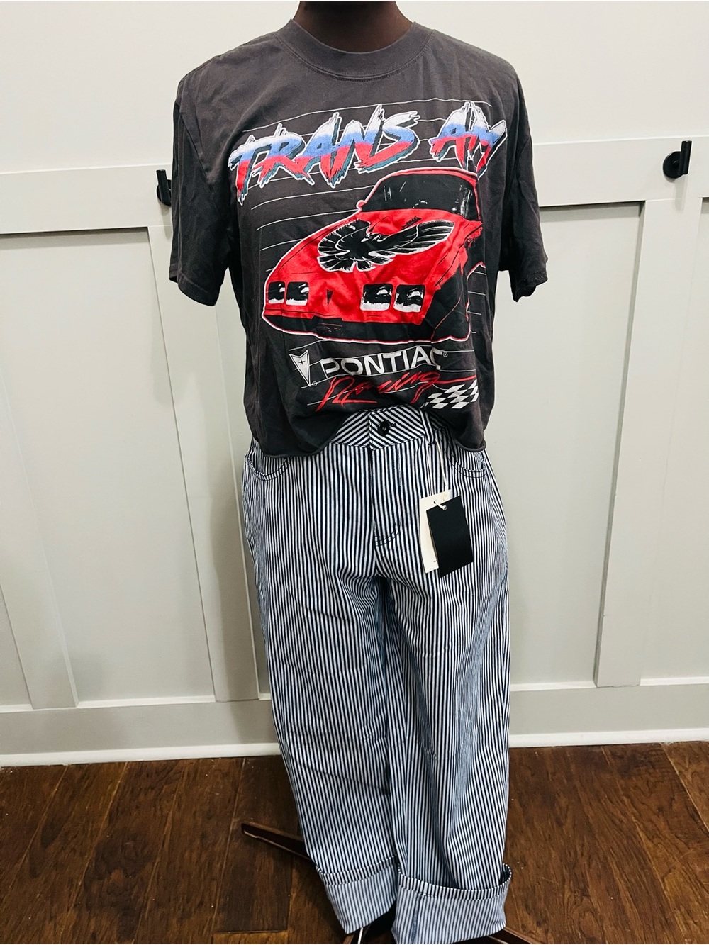 Flamingals striped pants (navy and light blue). Tshirt not for sale-styling only